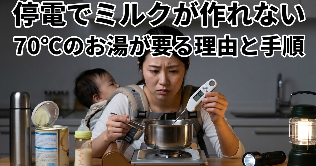 停電・断水でミルクが作れないとき　70℃のお湯が要る理由と手順