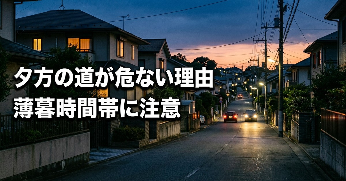 夜より夕方が危ない——「薄暮時間帯」に歩行者の死亡事故が集中する理由【昼間の約4倍】
