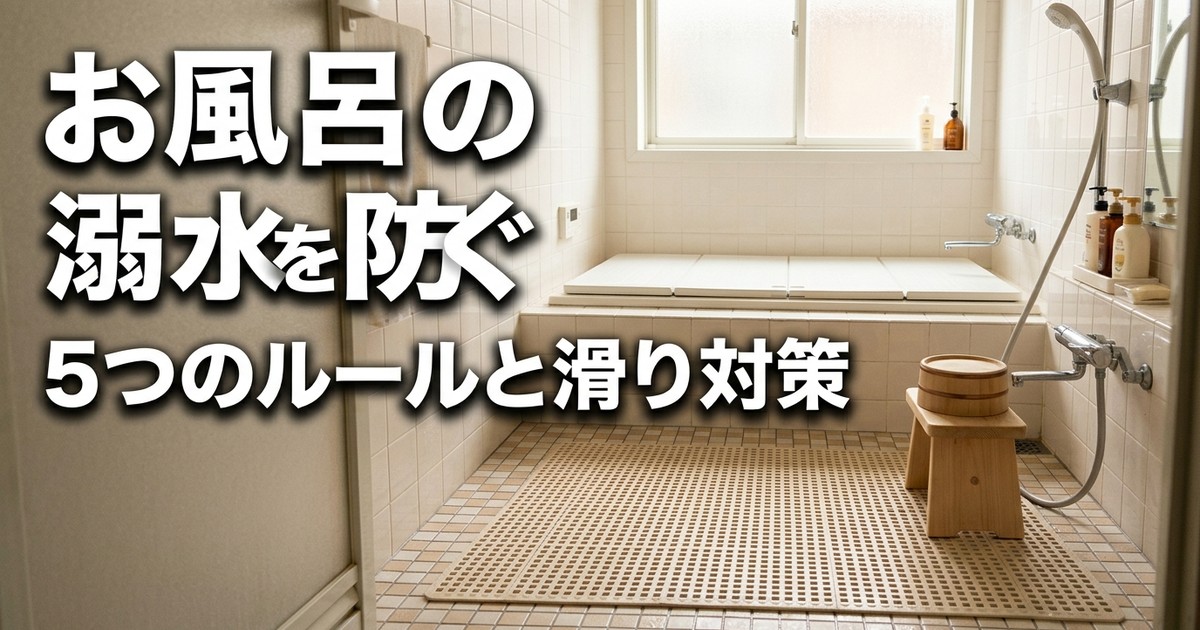 お風呂の事故が怖い——浴室の溺水を防ぐ5つのルールと滑り対策