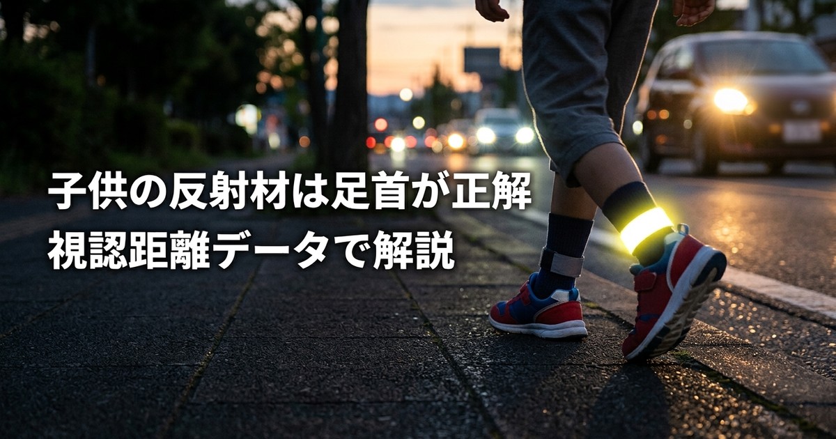 子供の反射材は足首が正解｜視認距離データで解説【安全技術者】