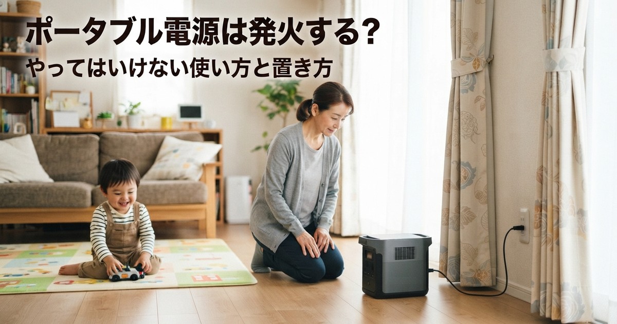 ポータブル電源は発火する？消防庁データで見る「やってはいけない使い方」と子供がいる家の置き方【2026年】