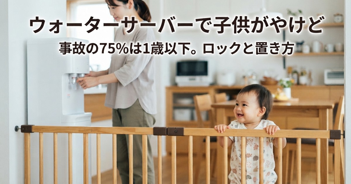 ウォーターサーバーで子供がやけど——事故の75%は1歳以下。チャイルドロックの選び方と置き方【2026年】