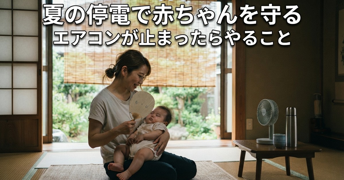 夏の停電で赤ちゃん・子供を守る——エアコンが止まったら「暑さ」で命に関わる。今日できる備え