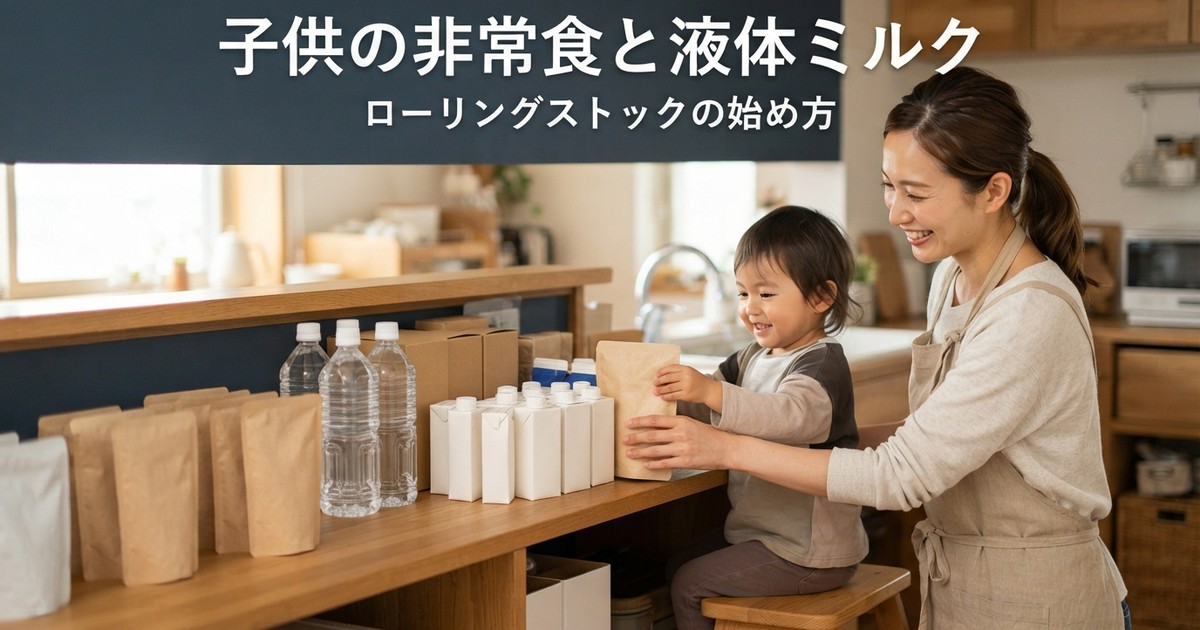子供の非常食と液体ミルクの備蓄｜地震に備える「ローリングストック」の始め方【2026年】